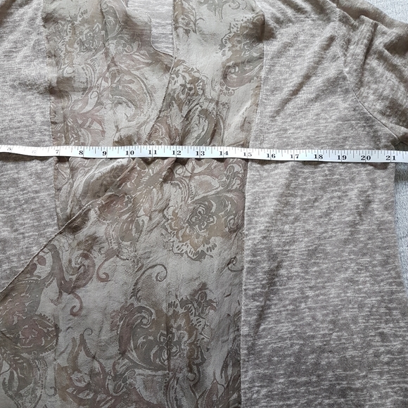 Made in Italy Open Front Silk Trim Long Sleeve Light Weight Cardigan Sz … - Picture 12 of 13